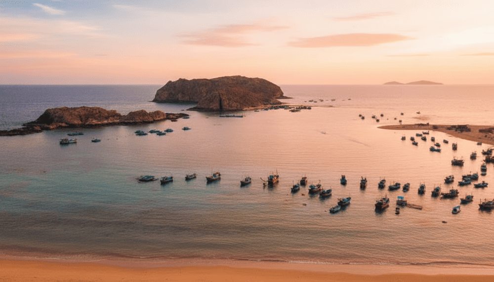 Shallow coral reefs and rustic island vibes await at the peaceful shores of Hon Kho Beach